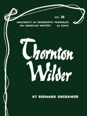 cover image of Thornton Wilder--American Writers 34